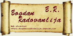 Bogdan Radovanlija vizit kartica